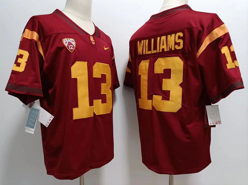 Men USC Trojans #13 Williams Red Nike 2025 NCAA Jersey